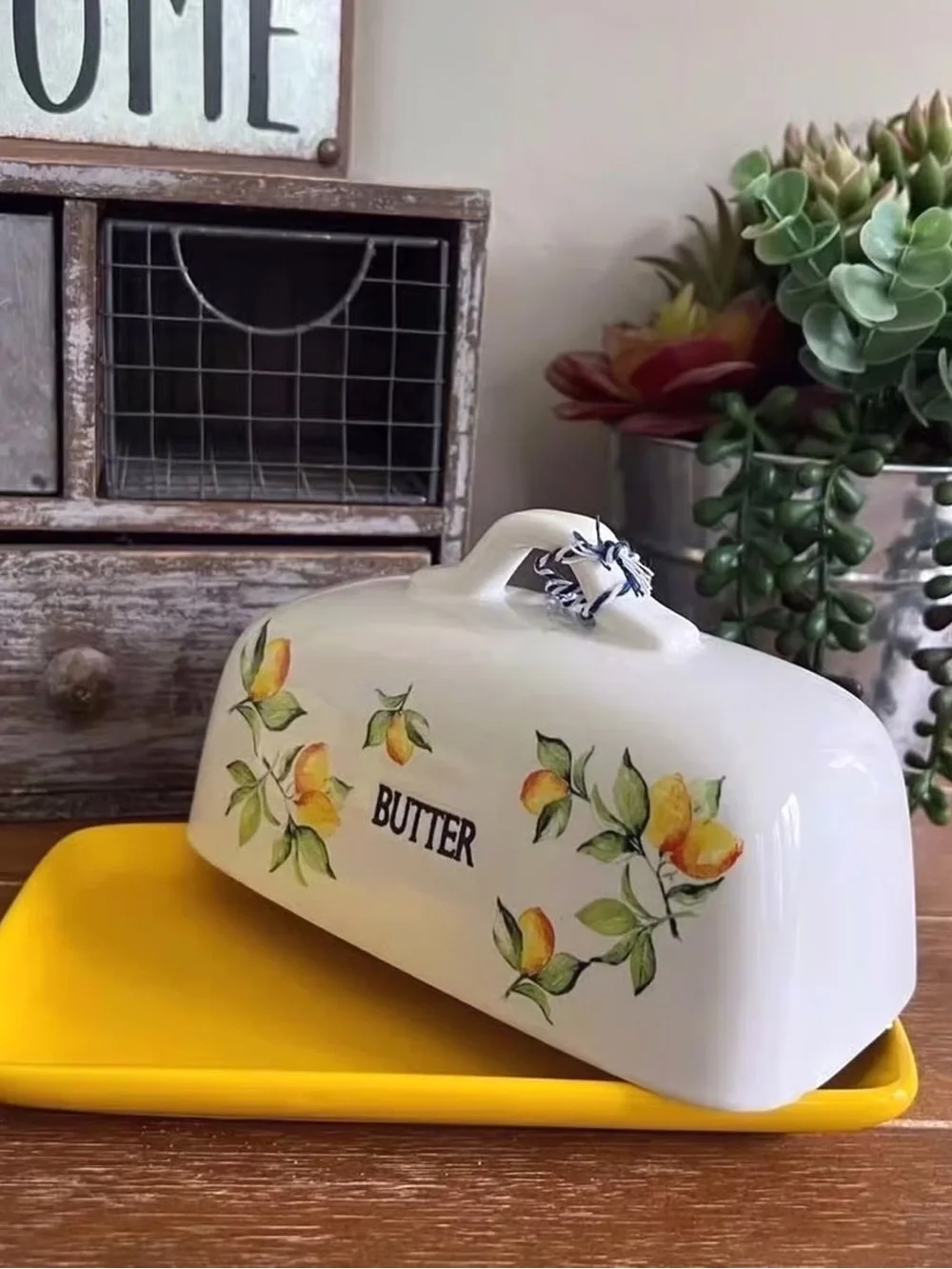 New Ceramic Farmhouse Lemon Butter Dish